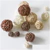 Decoratieve Bloemen Kransen Rotan Rieten Bal Rustieke Bollen Ballen Voor Handgemaakte Kerst Bruiloft Thuis Feest Diy Decor Kind Huisdier T Dhdqk