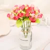 Fleurs décoratives 1 Bouquet 15 Têtes Artificielle Rose DIY Bouquet De Fleurs Pour Le Mariage Nuptiale Douche Fête Table Décoration Décoration Fournitures