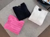 612 2023 Runway Sweater Pullover långärmad besättning hals flora tryck rosa svart vit mode casual kvinnor kläder shang