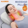 Massager Neck Pillowws RLESMEN 45 ° Chauffage Relaxation Massage Oreiller Pour Dos Épaule Masseur Cervical Thérapie Infrarouge Électrique 230627