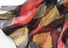 Scarves Fashion Leaf Chiffon Georgette Scarf Women Geometric Printing Long Soft Wrap Shawl Beach Kerchief Foulard