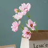 Fleurs décoratives 56cm Hauteur Fleur Artificielle 7 Têtes Cosmos Faux Fête De Mariage De Noël Décoration De La Maison Mur DIY