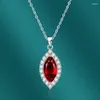 Kedjor Aiyanishi 925 Sterling Silver Color Necklace Pendant For Women Marquise Gemstone Choker Pendants