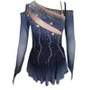 Stage Wear LIUHUO Ice Figure Skating Dress Women Dark Grey Gradient Handmade Competition Ballet