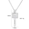Pendant Necklaces EYIKA Creative Design Gold Silver Color Key Necklace For Women Men Inlaid Cubic Zirconia Long Chain Fashion Punk Jewelry