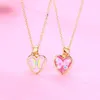 Ожерелья с подвесками Luoluobaby, 2 шт./компл., милое сердце, бабочка, цепочка, ожерелье друзей, BFF, дружба, детские украшения, подарок для девочек