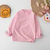 T shirts Girls Children Striped Bottoming Shirt Spring Autumn Clothes Casual Simple Fashion Tees Baby Wear Soft Loose Long Sleeve Top 230626