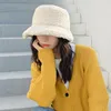 Femmes coréennes filles hiver fausse laine seau chapeau couleur unie moelleux en peluche épaissir chaud large bord pour pare-soleil casquette livraison directe