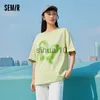 Camiseta feminina semir manga curta camiseta feminina design borboleta letra 2023 primavera nova personalidade solta pulôver de algodão doce e legal j230627