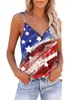 Dames Tanks Vrouwen 4 juli Patriottische Top USA Vlag Mouwloze Rits V-hals Tank Cami Tops Onafhankelijkheidsdag Vest Blouse A-rood Grijs Blauw