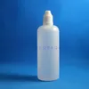 120 مللي 100 قطعة / الوحدة LDPE بلاستيك قطارة زجاجات مع أغطية آمنة للأطفال دليل على الطفل زجاجة عصير مطابقة حلمة قصيرة Ioshq