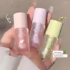 Brilho labial 2 unidades cosméticos Soro transparente com cor Hidratante Gelatina de cristal Óleo Maquiagem Batons de frutas