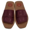 Designer Womens Sandaler och tofflor Woody Flat Anti Slip Casual Cross Woven Letter Shoes