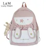 Bolsas lolita rabbit mochila fofa orelhas bow school school meninas adolescentes mochilas doces estudantes crianças Haruku Kids Rucksack Xa885h