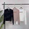 Women Knits Top Letter Print Tight Sweater Spring Winter Warm Long Sleeve Sweaters Elastic Slim Knitted Tees