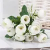 Fleurs décoratives Pivoine Bouquet De Soie Artificielle Maison Jardin Guirlande Mariée Décoration De Fête De Mariage DIY Flores De Luxe Faux Faux