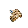 Choucong Bagues De Mariage Bijoux Vintage Or 18K Remplir Goutte D'eau Aigue-Marine À La Main Partie Éternité Femmes Fiançailles Bague Serpent Bague Pour Amoureux Cadeau