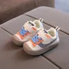 Erste Wanderer gestrickte Kleinkindschuhe einfarbig mit Cartoon-Tiermuster Baby Mädchen weiche Sohle flache Turnschuhe Kind Junge Spaziergang Schuh lässig 230626