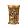 Objets décoratifs Figurines 30 ml Métal vintage Verre de vin égyptien Pharaon Tut Gravure Gobelet Metal Cocktail Whisky Bar Cup Bar Sauf