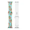 Floral Flower Soft Silicone watch Straps for apple iWatch bands Series 1 2 3 4 5 6 38mm 42mm 40mm 44mm