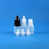 100 pcs 5 ml（1/6 oz）プラスチックドロッパーボトルタンパープルーフキャップのヒントldpe best e vapor cig液体pknue