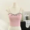 T-shirt da donna Summer Basic Crop Top da donna Patched Fake Diamonds Imbottito Soft Velour Tanks T-shirt senza maniche Canotta con reggiseno J230627