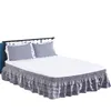 Bedding sets 4 Layers Ruffled Bed Skirt Wrap Around Elastic Cover Without Surface Home el Twin Full Queen King 230626