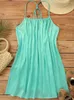 Casual Dresses Criss-Cross Open Back Mini Dress Spaghetti Strap Women Fashion Sexy Stitching Evening Party Club Elegant