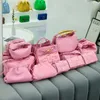 Bolso tejido con cinta en polvo para mujer