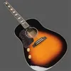 Sunburst John Lennon غادر J160E الغيتار الكهربائي الصوتي اليسار E-J160 مقابل هول بيك آب بيك آب السلبي