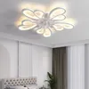 Lustres Ventilateur Led Lustre Moderne Pour Salon Chambre Étude Luminaires Dimmable Blanc Fini