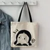 Einkaufstaschen Frauen Leinwand Umhängetasche Nettes Mädchen Druck Damen Casual Handtasche Tote Große Kapazität Baumwolle Wiederverwendbare Bolsos