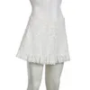 Jupes Blanc Femmes Chic Mode Arcs Décoration Dentelle Mini Jupe Plissée Kawaii Vêtements