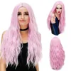 Sentetik Peruklar MSIWIGS 70 CM Uzun Pembe Dalgalı Cosplay Doğal Kadın Sarışın Peruk 29 Renk Isıya Dayanıklı Saç 230627