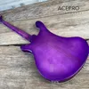 Transparent Purple Color 4 String Electric Bass Guitar Basswood Body Maple Neck White Pickguard High Quality Free Shipping