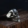 Cluster Ringen FNJ 925 Zilveren Punk Schedel Ring Mode Skeleton S925 Sterling Thai Voor Mannen Sieraden Verstelbare USA Maat 8-11