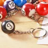 Rings Key Rings 16PcsSetLot Mini Billiards Shaped Keyring Assorted Colorf Pool Small Ball Keychains Creative Hanging Decoratio Y23159