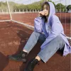 Sweat à capuche femme Style coréen fermeture éclair Harajuku solide surdimensionné poche sweats à capuche automne manches longues ample femme vêtements