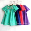 Girl's Dresses Baby Girls Kids Embroidered Cotton Summer Party Dress For Girl Children Costume Blue Cute Clothes 2 6 Yrs Clothing 230626