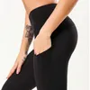 Vêtements pour femmes lu pantalons de Yoga taille haute fesses levage sport fitness pantalon poche nuit course mollet anti-taches leggings