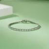 Projektant biżuterii Naszyjnik hip -hopowy Certyfikowana klasyczna bransoletka tenisowa 4 mm Moissanite Diamond 925 Srebrne męskie bransoletka tenisowa