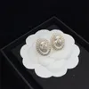 Mode en forme de coeur Designer CC boucle d'oreille édition coréenne perle naturelle boucle d'oreille marque luxe cristal S925 argent boucles d'oreilles