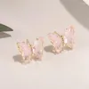 Boucles d'oreilles Loredana Haute Qualité Cuivre Multicolore Zircon Ins Style Dreamy Girl Flying Butterfly Creative Handmade Fine Jewelry