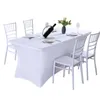 Table Cloth Stretch Cover Milk Silk Rectangle For Parties White Fitted Tablecloth Party Tradeshows Banquet