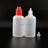 50 مللي 100 قطعة / الوحدة زجاجات قطارة بلاستيكية LDPE عالية الجودة مع أغطية واقية للأطفال ونصائح بخار زجاجة قابلة للعصر حلمة قصيرة Cnsbo