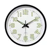 Nouveau plastique horloge numérique lumineuse 12 pouces horloge murale lumineuse horloge à Quartz silencieuse maison et décoration 30.5x30.5x4.3cm créatif