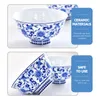 Dinnerware Sets Blue White Porcelain Goblet Salad Bowl Bowls Ceramic Japanese Ramen Rice Small Large Noodle Holder Gift