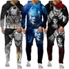 Мужские спортивные костюмы Horror Movie Clown 3D Print HoodiePantsSuit Funny Unisex Pullover Sweatshirt Set 2022 Halloween Personality Streetwear Clothing x0627