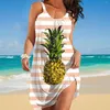 Casual Dresses Summer Womens Printed Imitation Cotton Off The Shoulder Sling Dress Seaside Dressy For Women