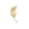 Broches Femme Mode Vintage Jaune Cristal De Blé Pour Les Femmes De Luxe Or Couleur Zircon Alliage Plante Broche Épingles De Sûreté